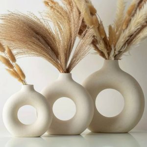 Vase circulaire blanc